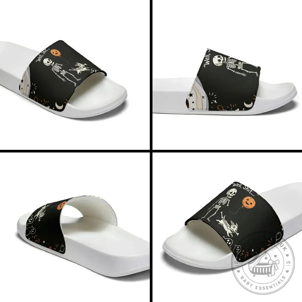 Funny Skeleton Dog Halloween Pumpkin Slide Sandals Spooky Gothic Cartoon Quote Dark Humor Art 15 Funny Skeleton Dog Halloween Pumpkin Slide Sandals Spooky Gothic Cartoon Quote Dark Humor Art