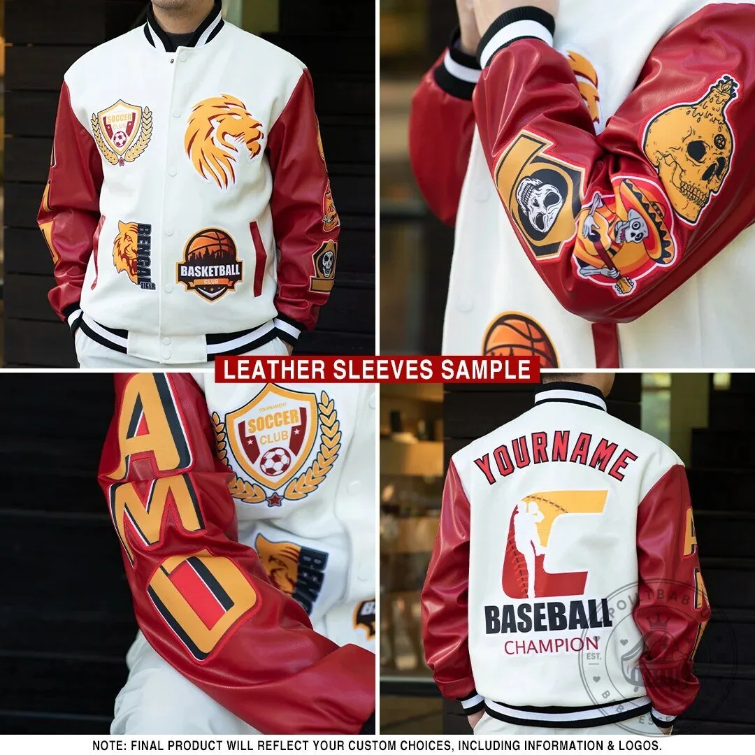 Custom Western Cow Skull Pattern Baseball Varsity Jacket 9 Custom Western Cow Skull Pattern Baseball Varsity Jacket