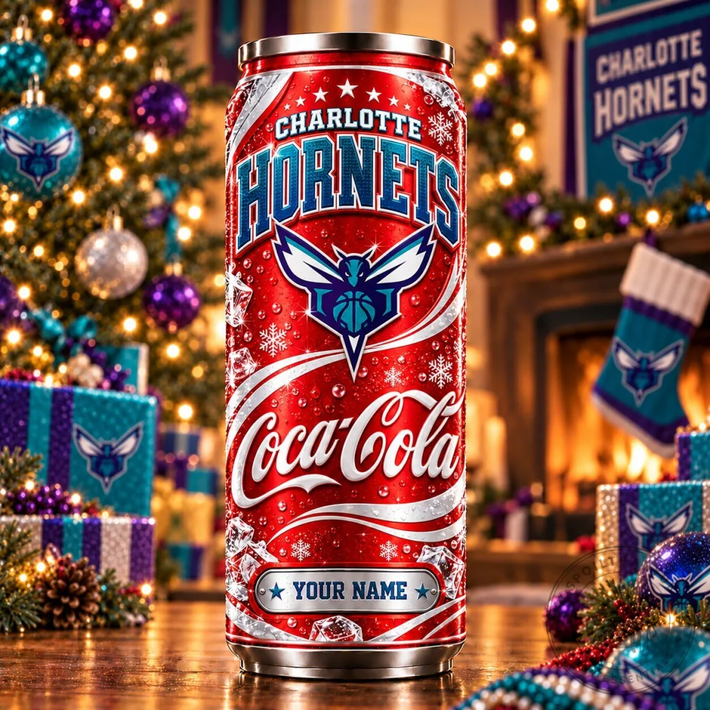 Charlotte Hornets Coca-Cola Can Personalized Christmas Tumbler Charlotte Hornets Coca-Cola Can Personalized Christmas Tumbler