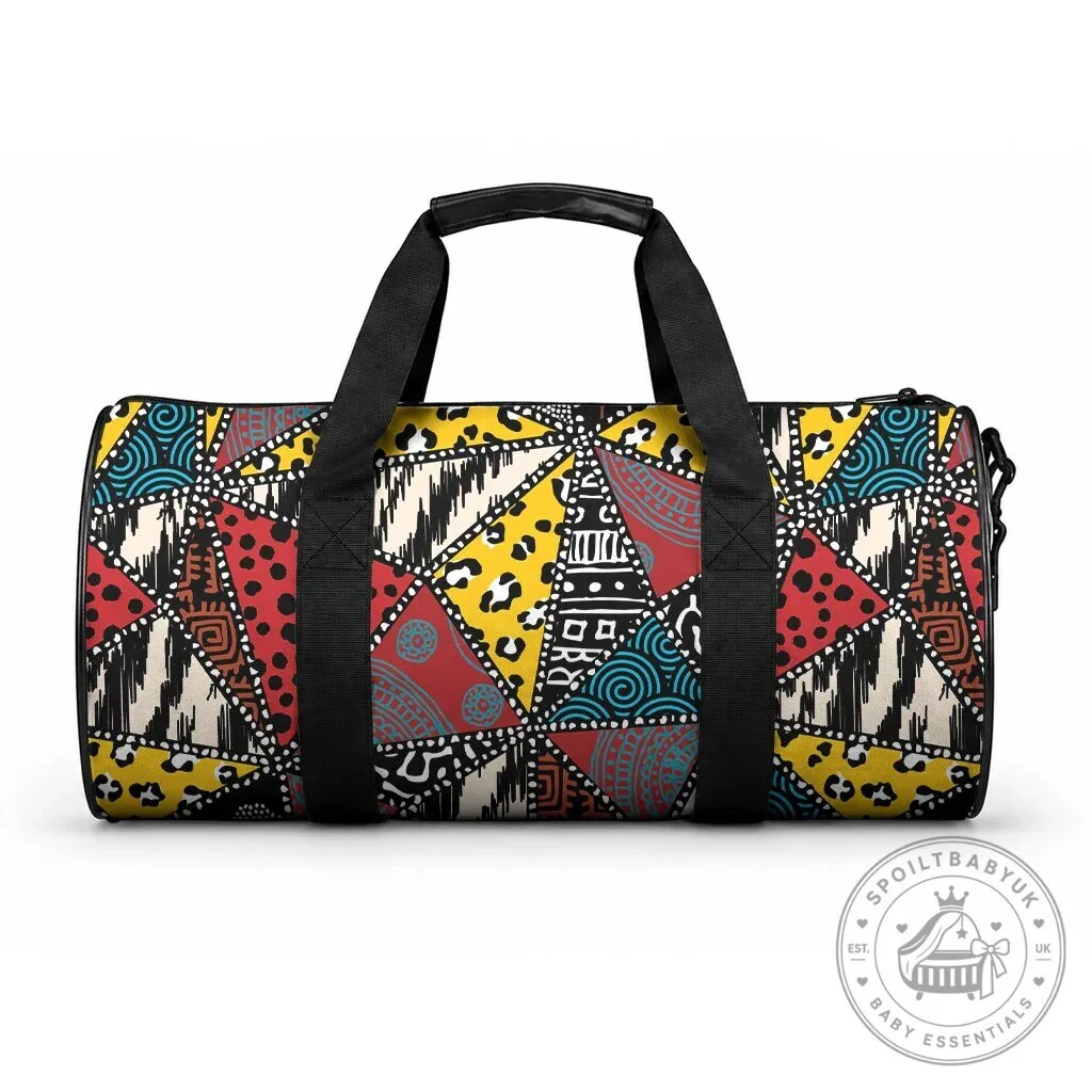 African Wild Animal Print Geometric Pattern Duffle Bag 6 African Wild Animal Print Geometric Pattern Duffle Bag