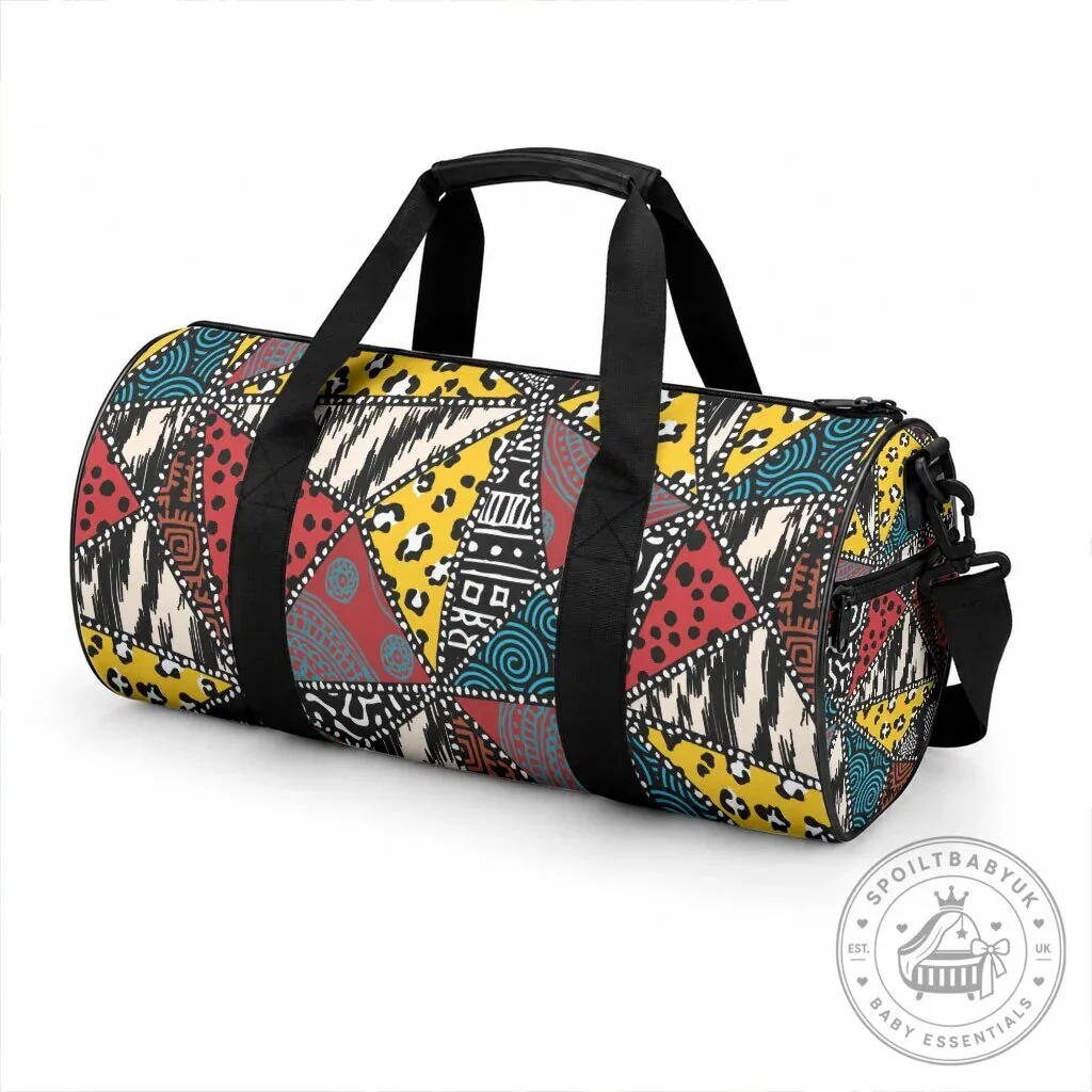 African Wild Animal Print Geometric Pattern Duffle Bag 7 African Wild Animal Print Geometric Pattern Duffle Bag
