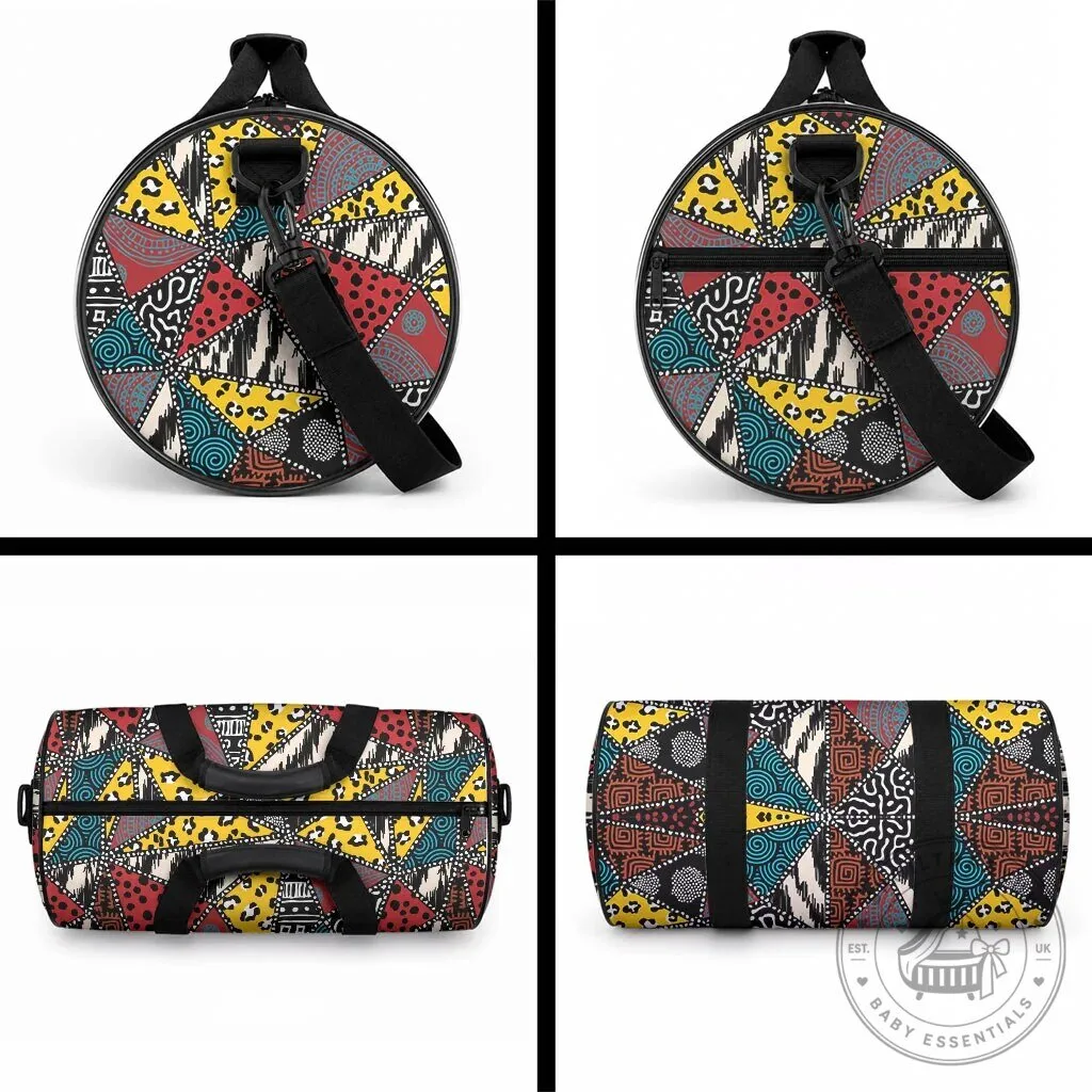 African Wild Animal Print Geometric Pattern Duffle Bag 9 African Wild Animal Print Geometric Pattern Duffle Bag