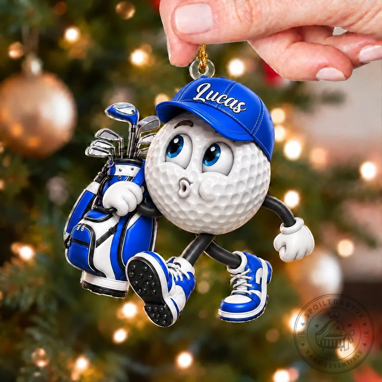 Personalized Golf Ball Character Acrylic Ornament, Custom Name Golfing Christmas Decoration 20 Personalized Golf Ball Character Acrylic Ornament, Custom Name Golfing Christmas Decoration