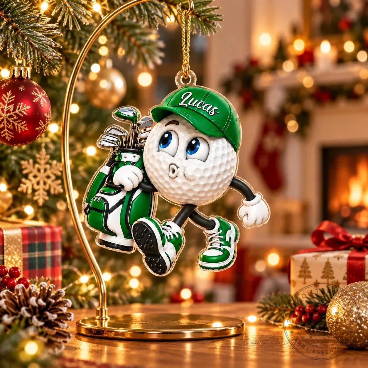 Personalized Golf Ball Character Acrylic Ornament, Custom Name Golfing Christmas Decoration 24 Personalized Golf Ball Character Acrylic Ornament, Custom Name Golfing Christmas Decoration