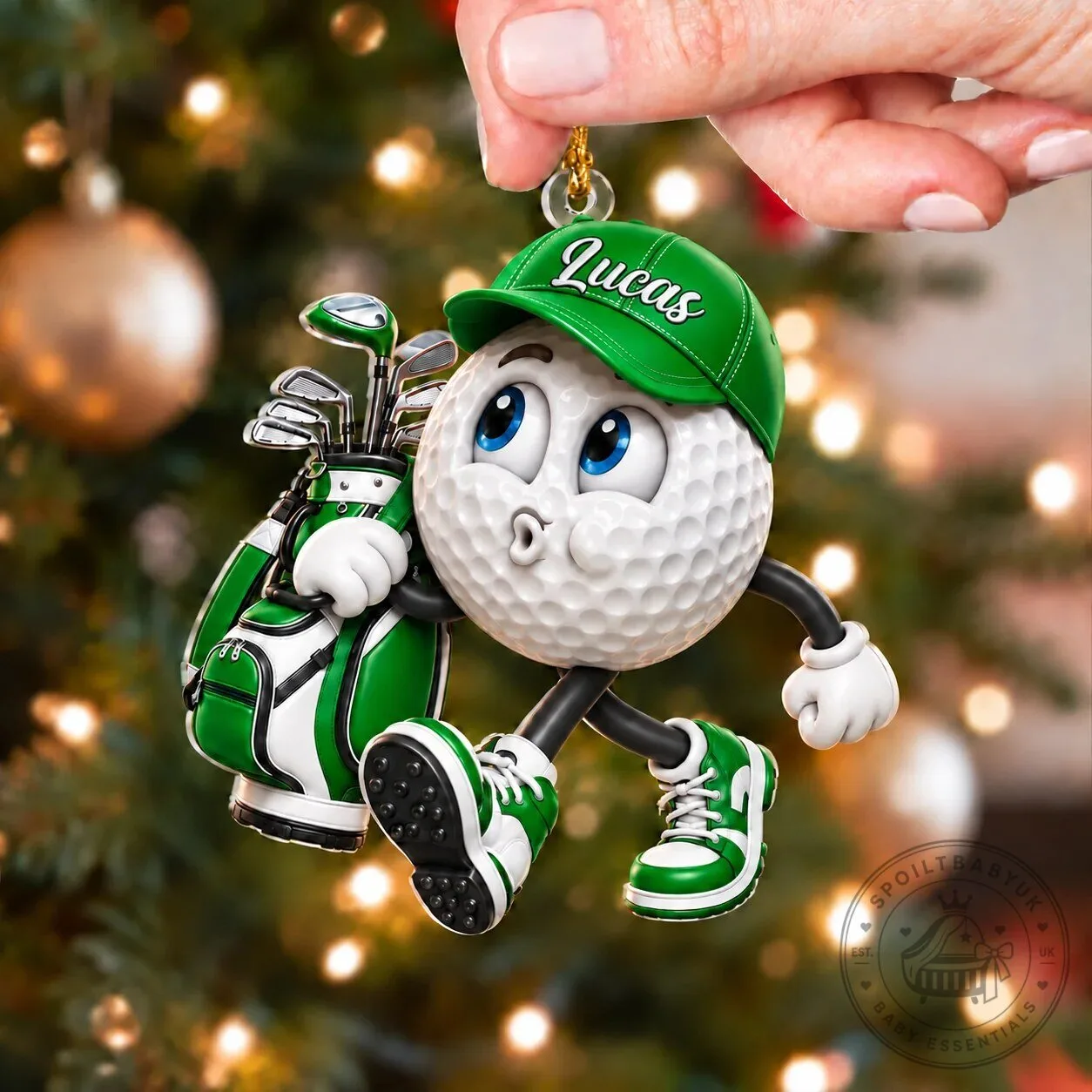 Personalized Golf Ball Character Acrylic Ornament, Custom Name Golfing Christmas Decoration 27 Personalized Golf Ball Character Acrylic Ornament, Custom Name Golfing Christmas Decoration