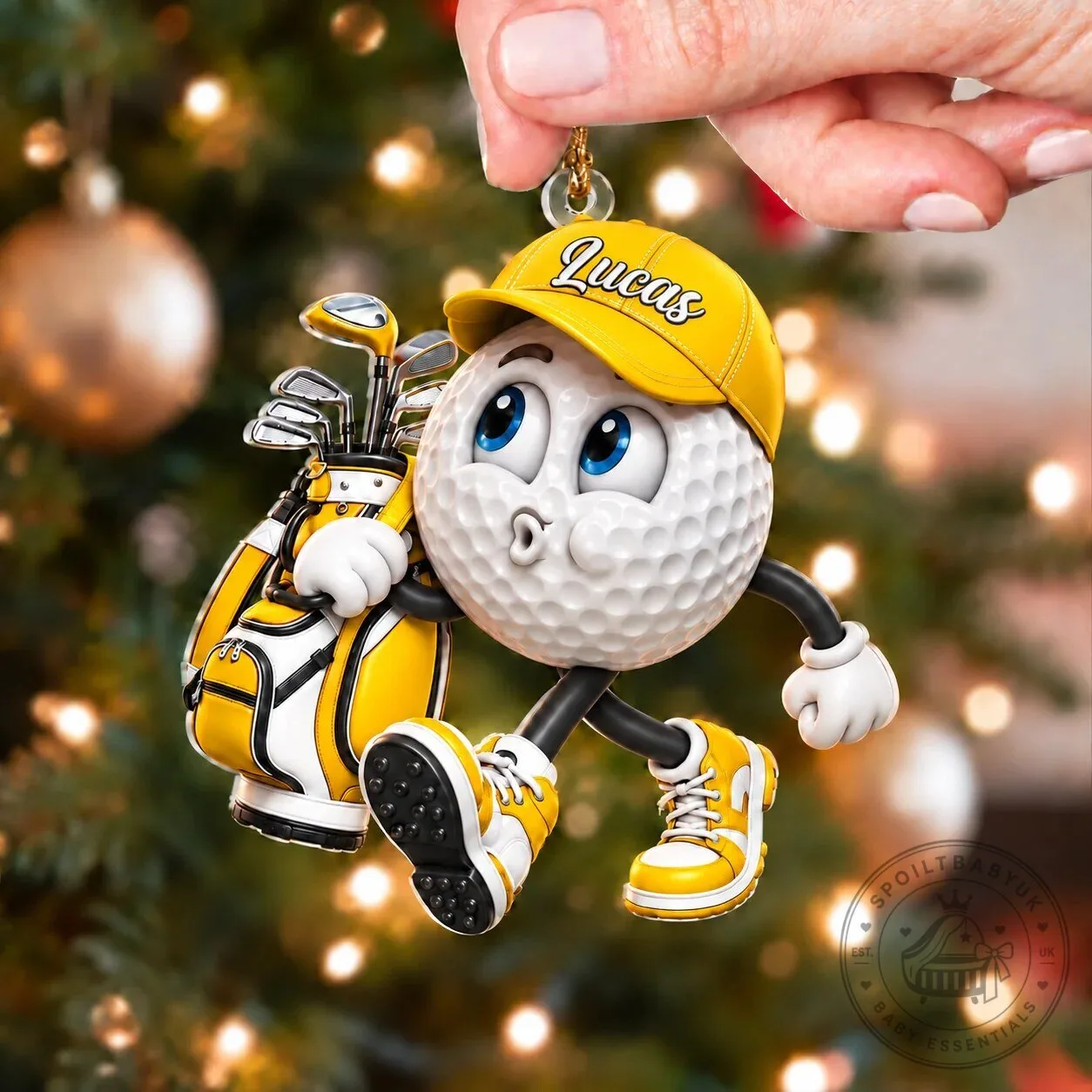 Personalized Golf Ball Character Acrylic Ornament, Custom Name Golfing Christmas Decoration 29 Personalized Golf Ball Character Acrylic Ornament, Custom Name Golfing Christmas Decoration