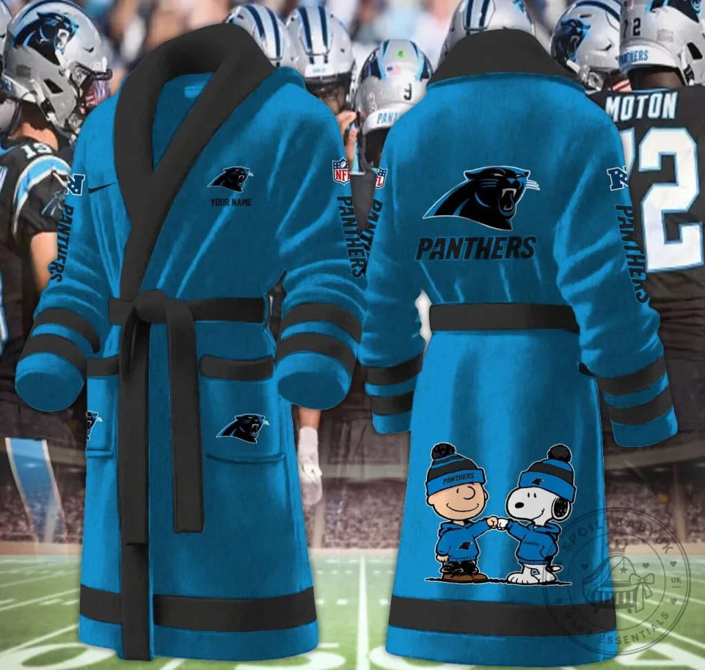 Carolina Panthers Snoopy Charlie Brown Football Bathrobe Carolina Panthers Snoopy Charlie Brown Football Bathrobe
