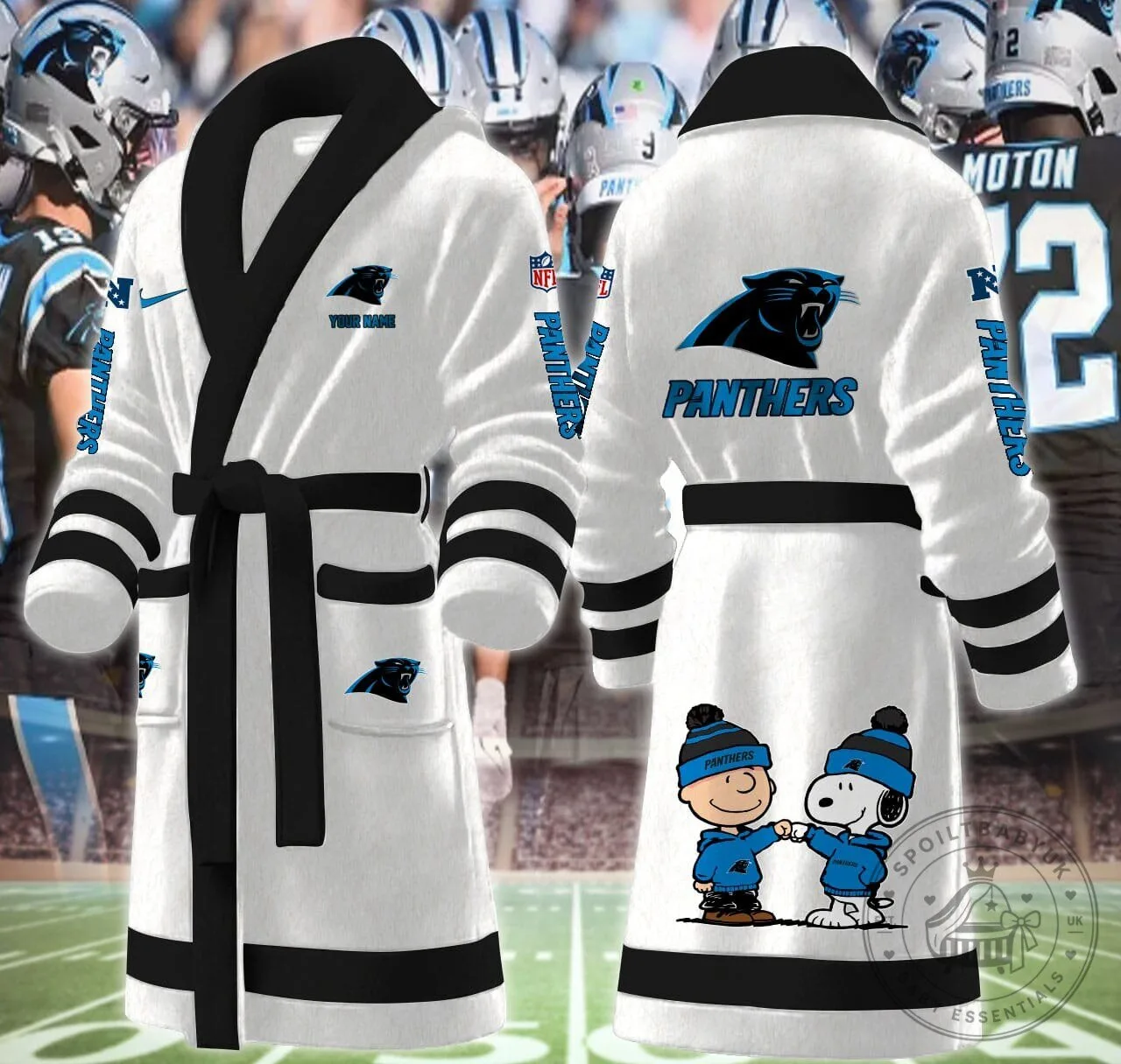 Carolina Panthers Snoopy Charlie Brown Football Bathrobe 17 Carolina Panthers Snoopy Charlie Brown Football Bathrobe