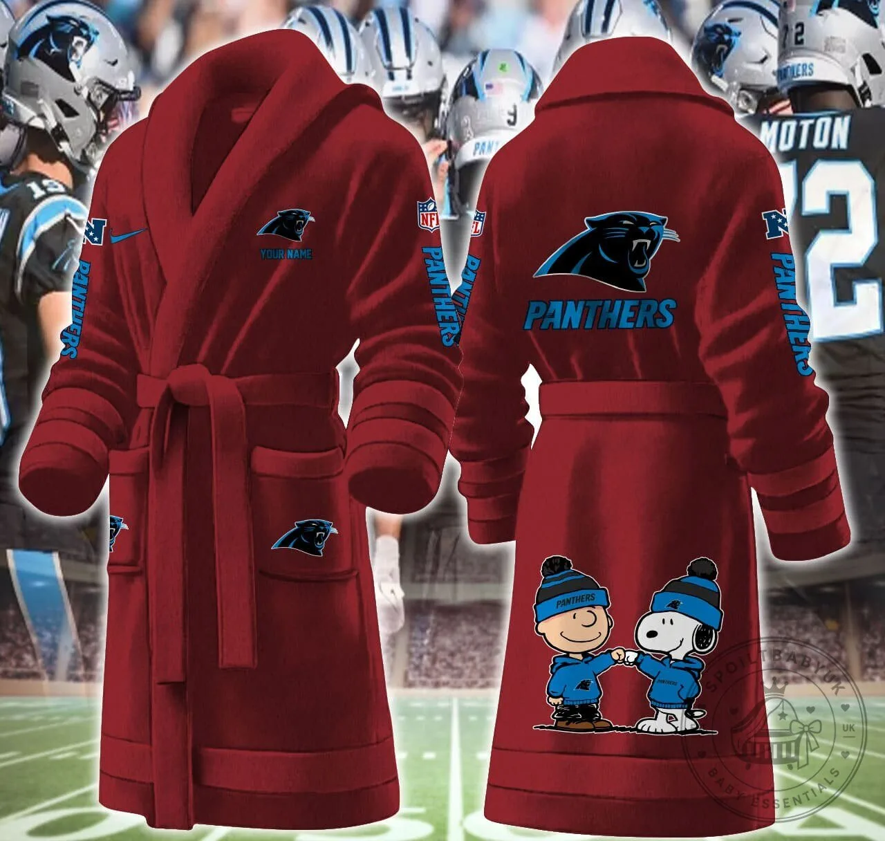Carolina Panthers Snoopy Charlie Brown Football Bathrobe 21 Carolina Panthers Snoopy Charlie Brown Football Bathrobe