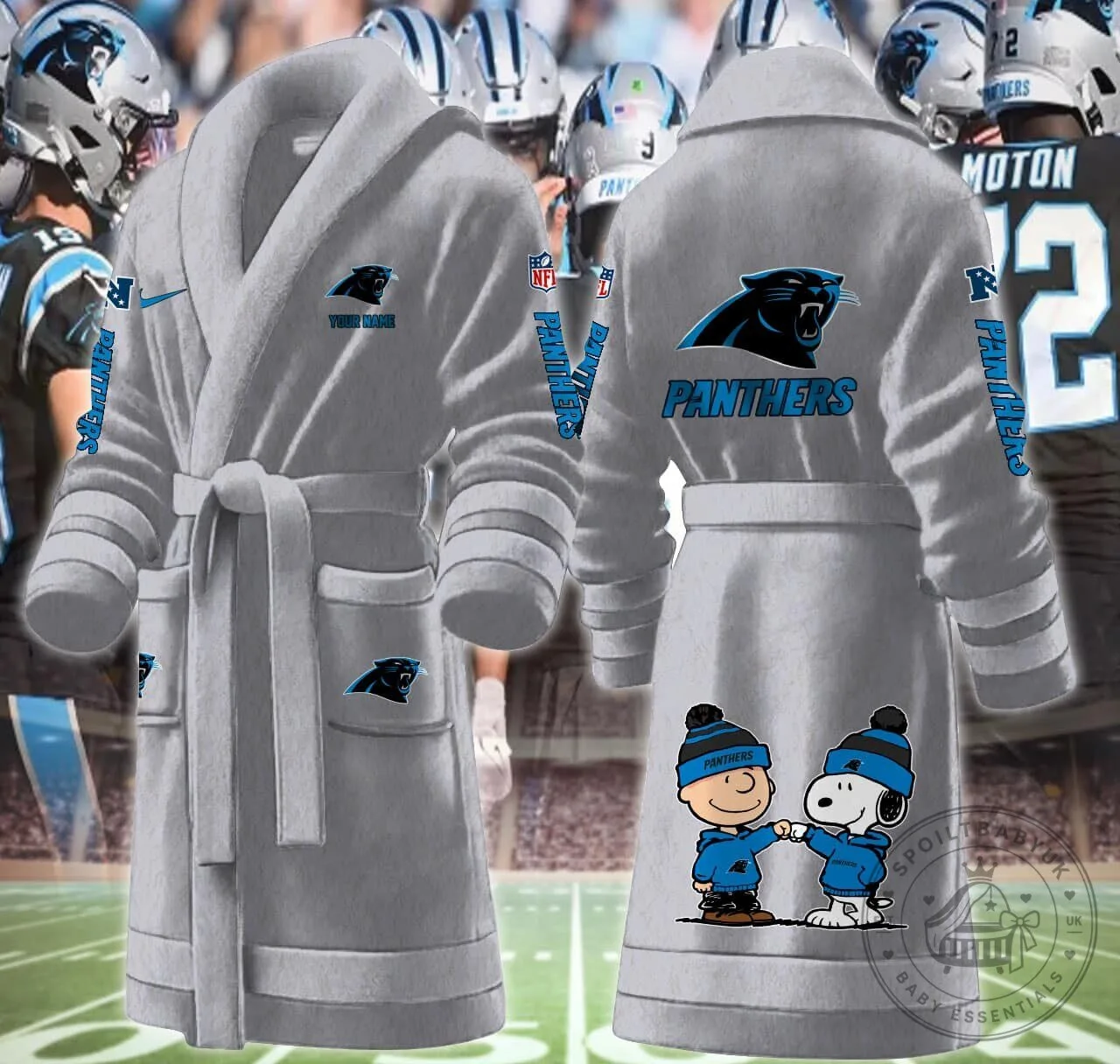 Carolina Panthers Snoopy Charlie Brown Football Bathrobe 22 Carolina Panthers Snoopy Charlie Brown Football Bathrobe