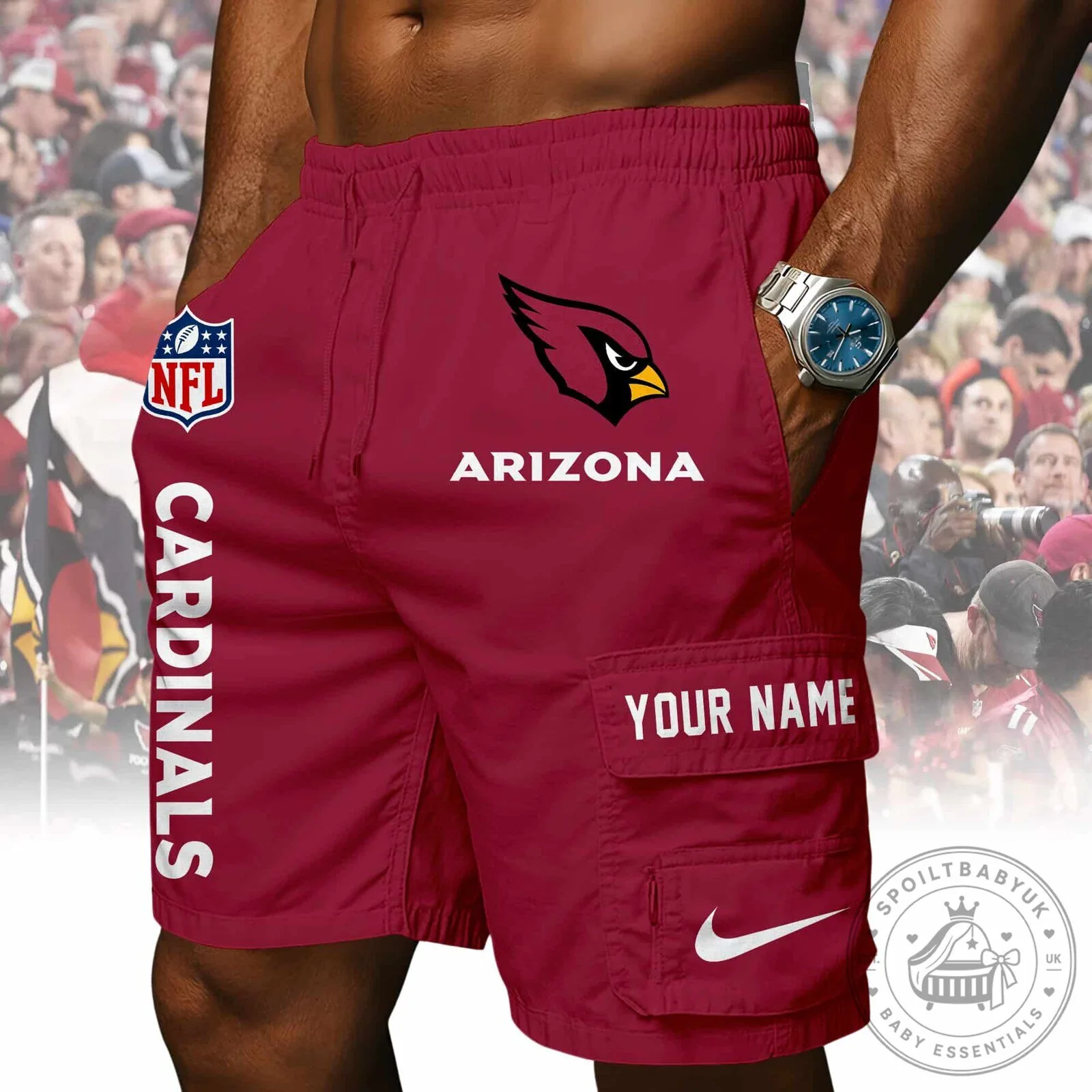 Arizona Cardinals NFL Football Team Personalized Cargo Shorts