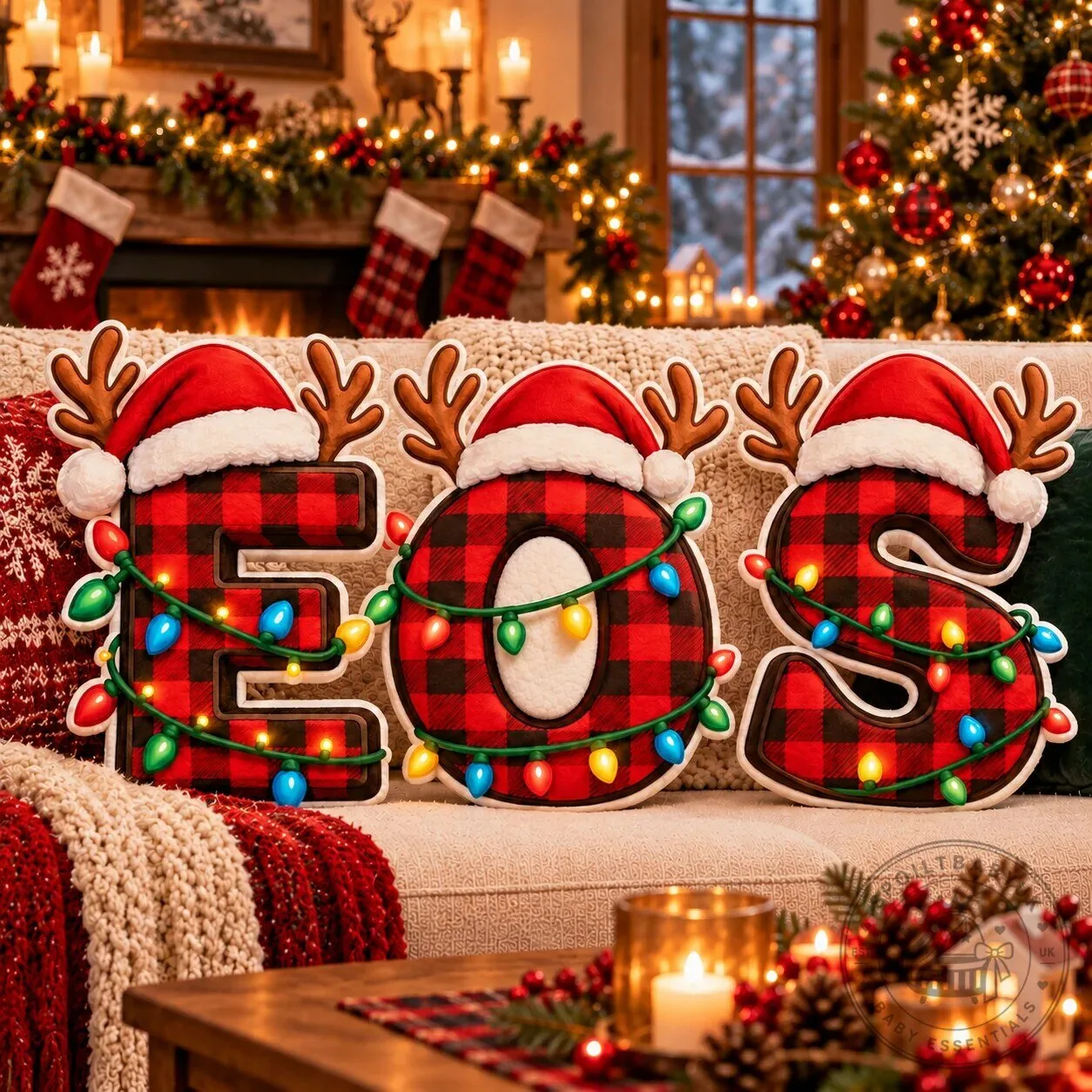 Christmas Initial Letter A Plaid Pattern Holiday Pillow 7 Christmas Initial Letter A Plaid Pattern Holiday Pillow