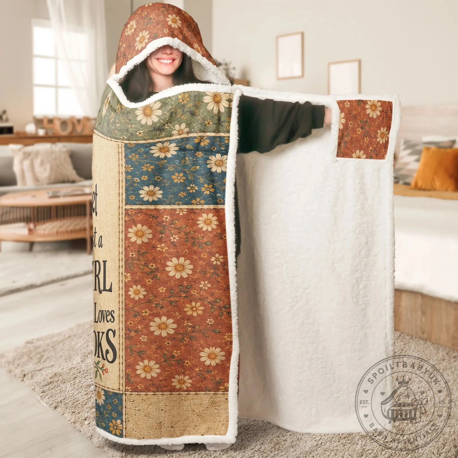 Personalized Reading Blanket for Book Lovers - Vintage Patchwork Style Sherpa Blanket 9 Personalized Reading Blanket for Book Lovers - Vintage Patchwork Style Sherpa Blanket