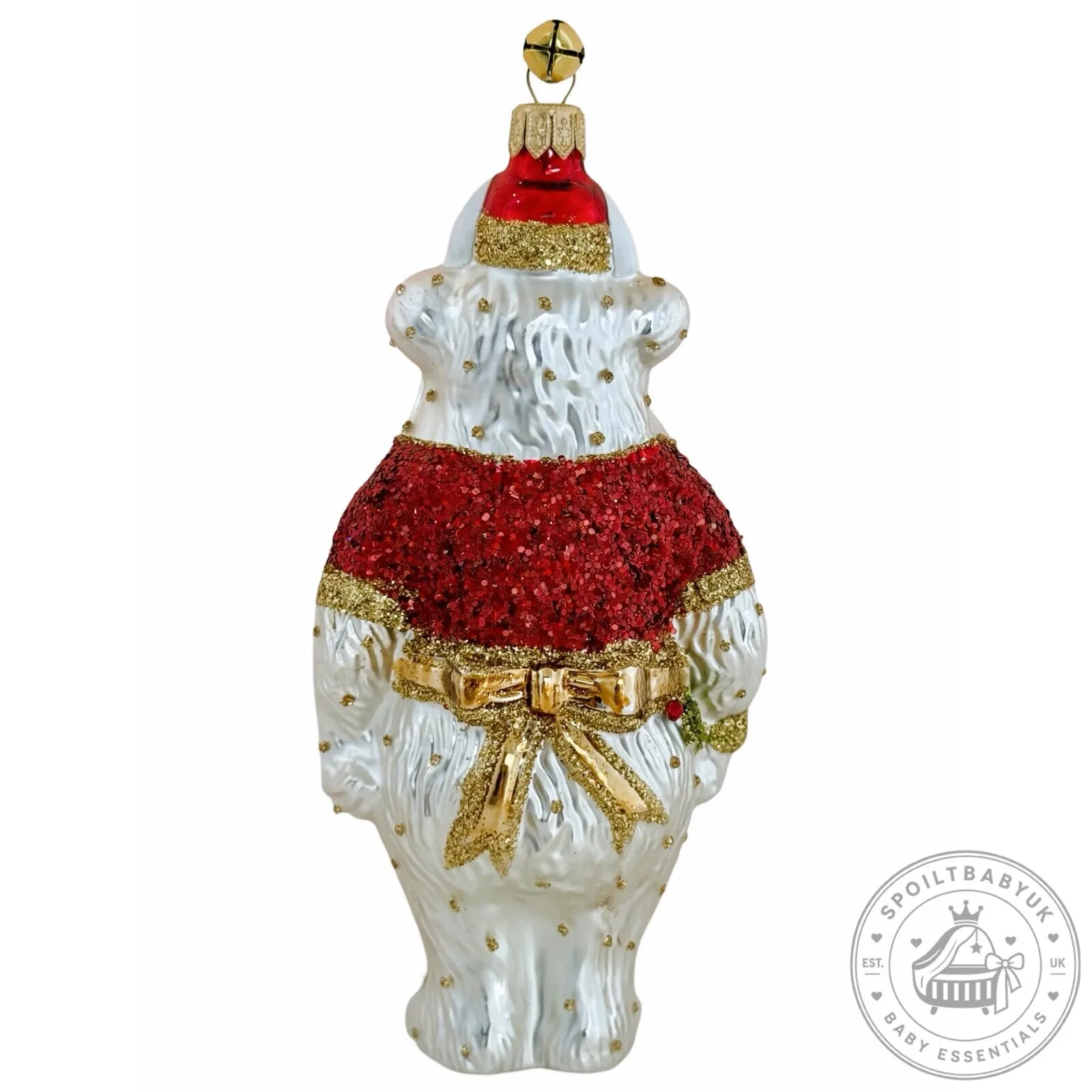 Winter Yeti Monster Christmas Tree Ornament with Red Hat and Holly 9 Winter Yeti Monster Christmas Tree Ornament with Red Hat and Holly