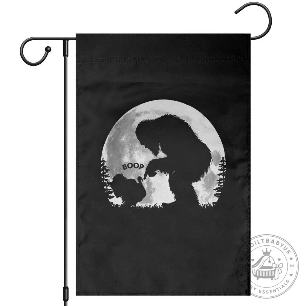 Bigfoot Boop Turkey Nose Full Moon Funny Thanksgiving Sasquatch Garden Flag