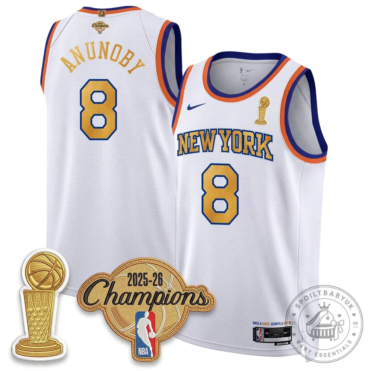 Jalen Brunson New York Knicks 2025-26 Champions Blue Basketball Jersey 50 Jalen Brunson New York Knicks 2025-26 Champions Blue Basketball Jersey
