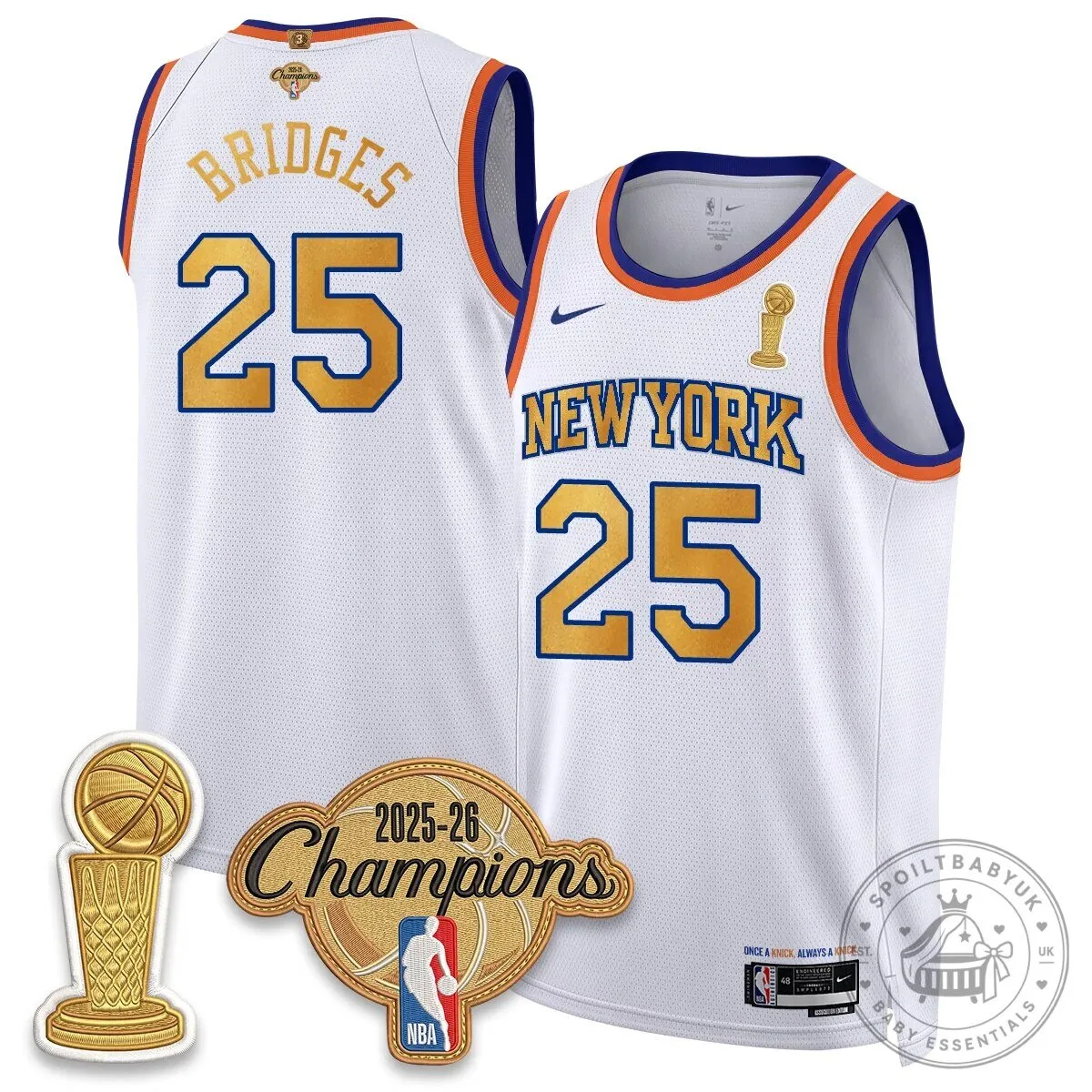 Jalen Brunson New York Knicks 2025-26 Champions Blue Basketball Jersey 51 Jalen Brunson New York Knicks 2025-26 Champions Blue Basketball Jersey