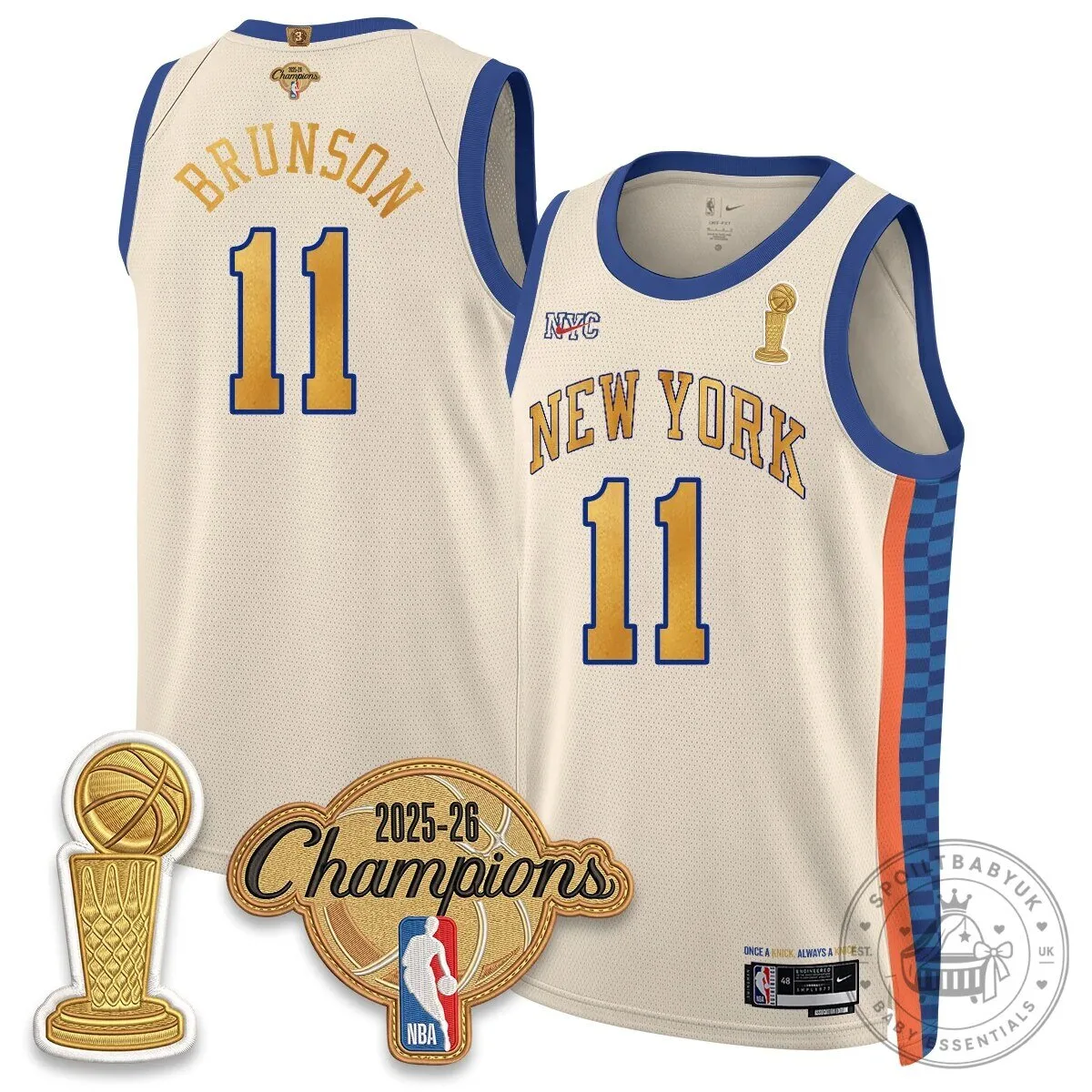 Jalen Brunson New York Knicks 2025-26 Champions Blue Basketball Jersey 57 Jalen Brunson New York Knicks 2025-26 Champions Blue Basketball Jersey