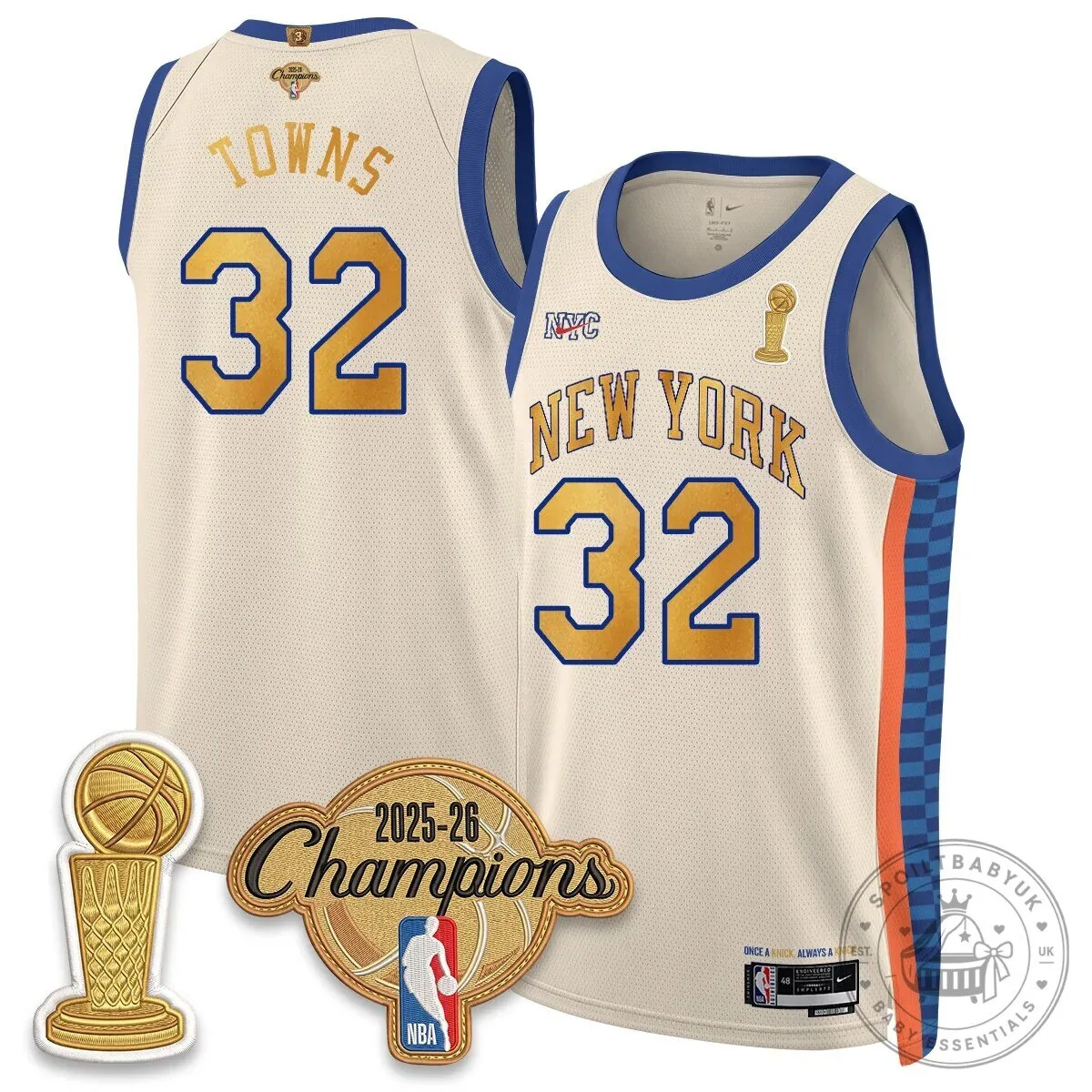 Jalen Brunson New York Knicks 2025-26 Champions Blue Basketball Jersey 58 Jalen Brunson New York Knicks 2025-26 Champions Blue Basketball Jersey