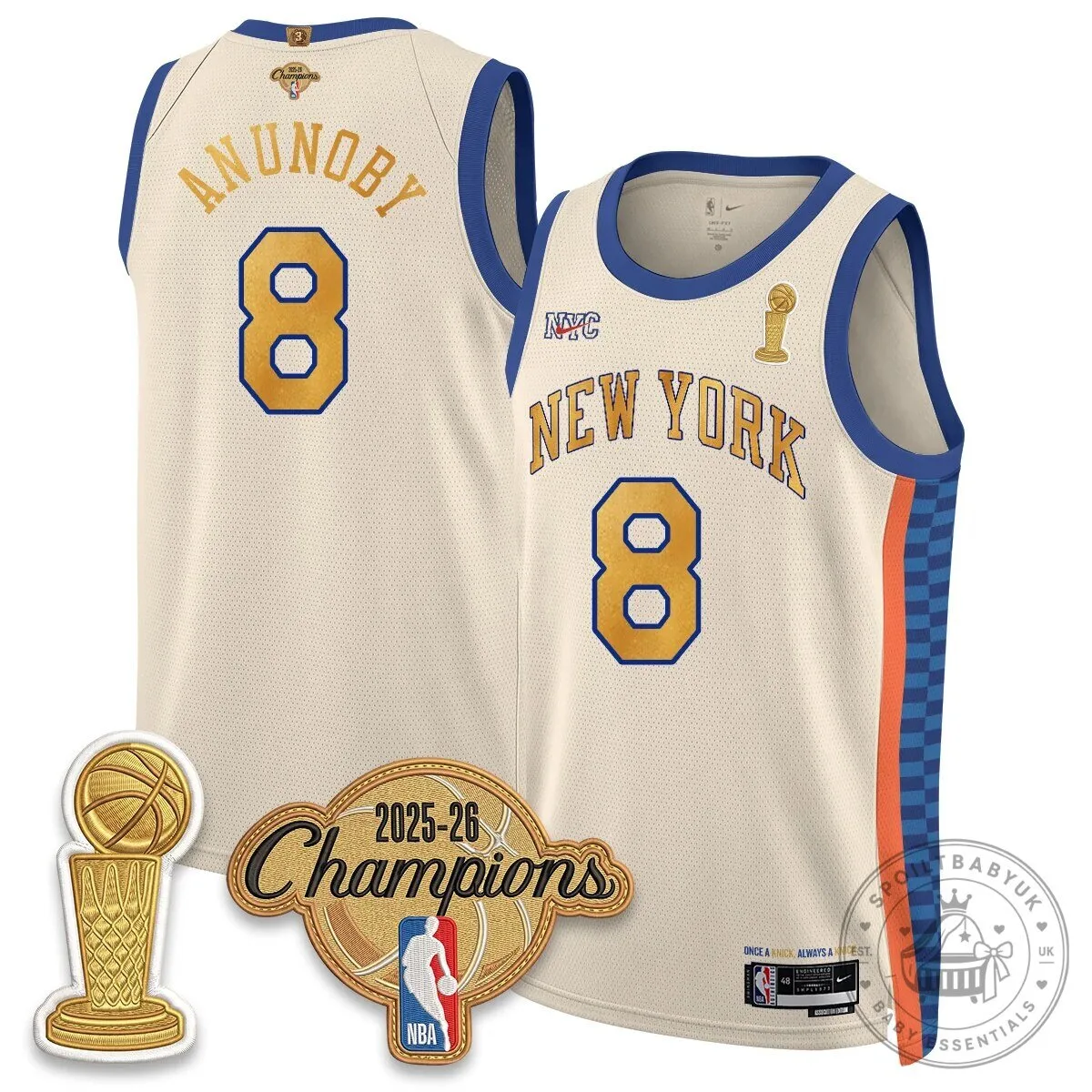 Jalen Brunson New York Knicks 2025-26 Champions Blue Basketball Jersey 59 Jalen Brunson New York Knicks 2025-26 Champions Blue Basketball Jersey