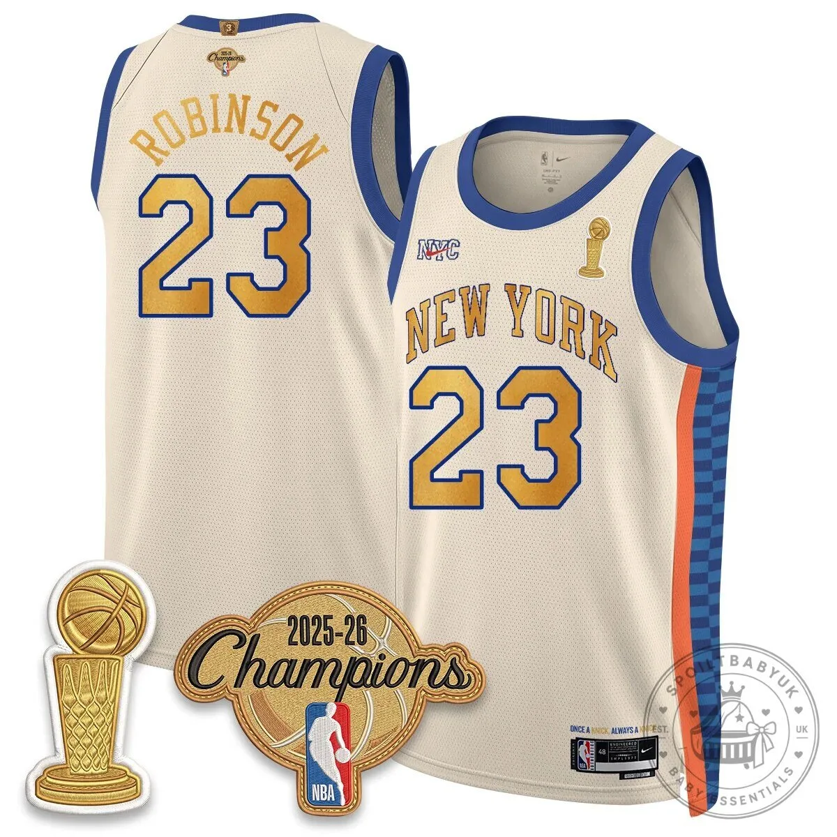 Jalen Brunson New York Knicks 2025-26 Champions Blue Basketball Jersey 62 Jalen Brunson New York Knicks 2025-26 Champions Blue Basketball Jersey