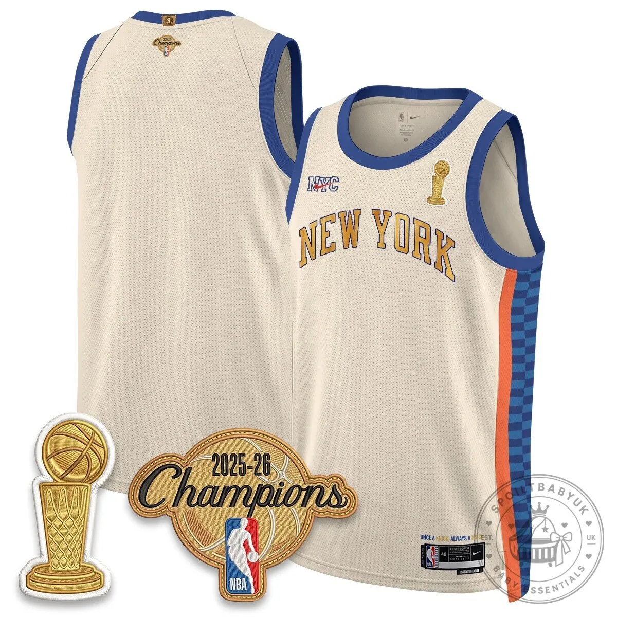 Jalen Brunson New York Knicks 2025-26 Champions Blue Basketball Jersey 65 Jalen Brunson New York Knicks 2025-26 Champions Blue Basketball Jersey