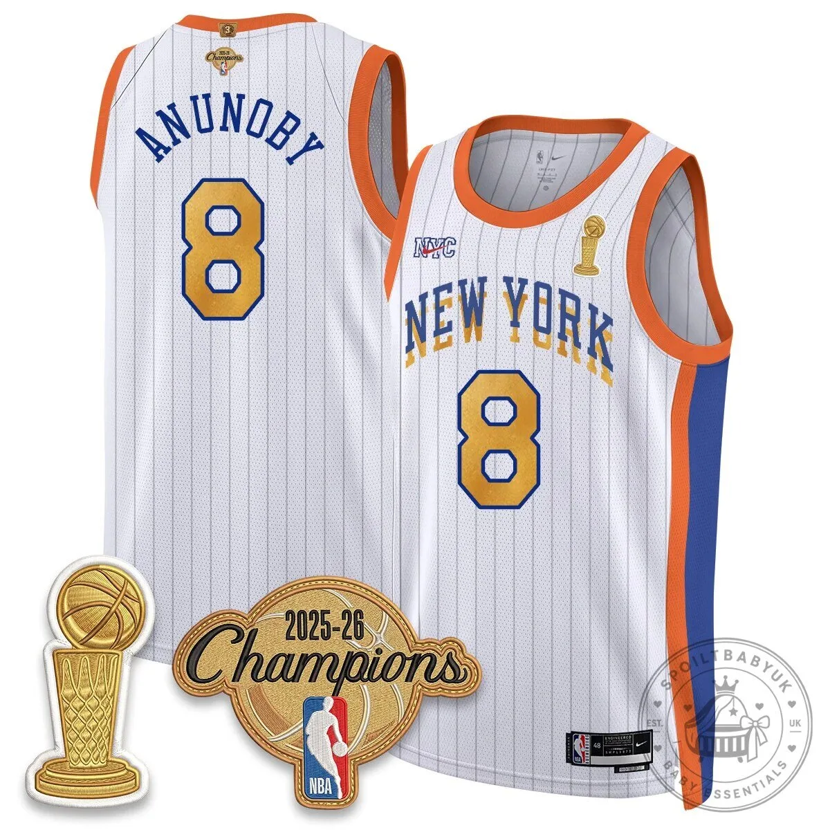 Jalen Brunson New York Knicks 2025-26 Champions Blue Basketball Jersey 68 Jalen Brunson New York Knicks 2025-26 Champions Blue Basketball Jersey