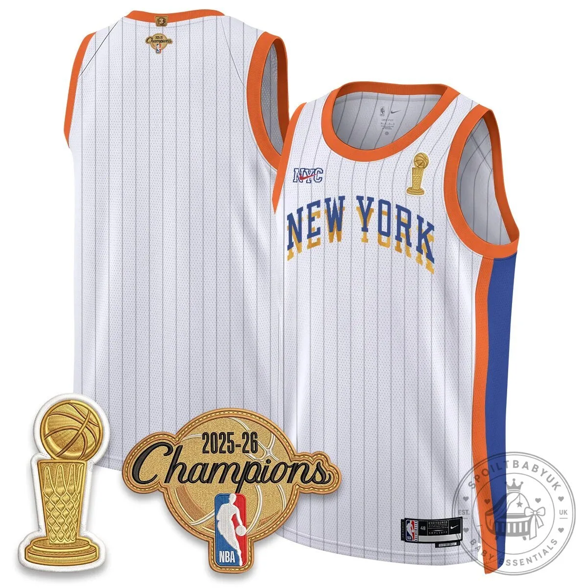 Jalen Brunson New York Knicks 2025-26 Champions Blue Basketball Jersey 74 Jalen Brunson New York Knicks 2025-26 Champions Blue Basketball Jersey