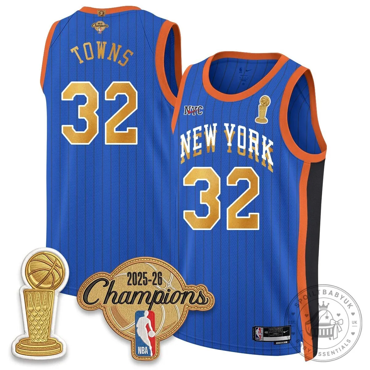 Jalen Brunson New York Knicks 2025-26 Champions Blue Basketball Jersey 76 Jalen Brunson New York Knicks 2025-26 Champions Blue Basketball Jersey