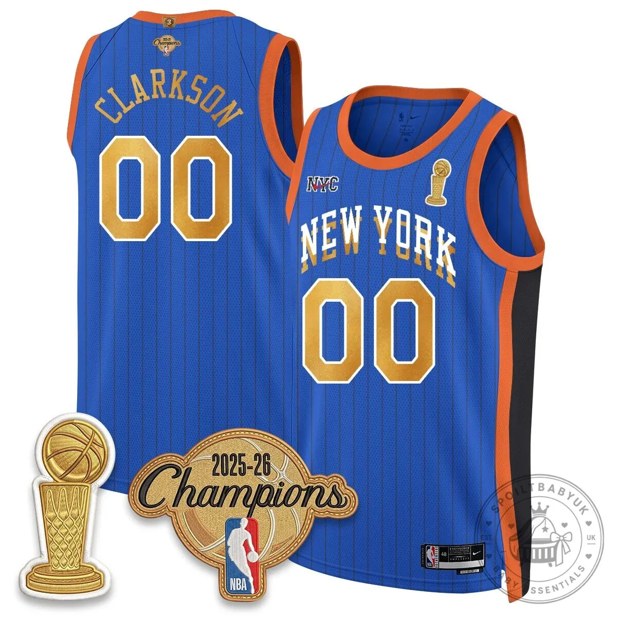 Jalen Brunson New York Knicks 2025-26 Champions Blue Basketball Jersey 82 Jalen Brunson New York Knicks 2025-26 Champions Blue Basketball Jersey