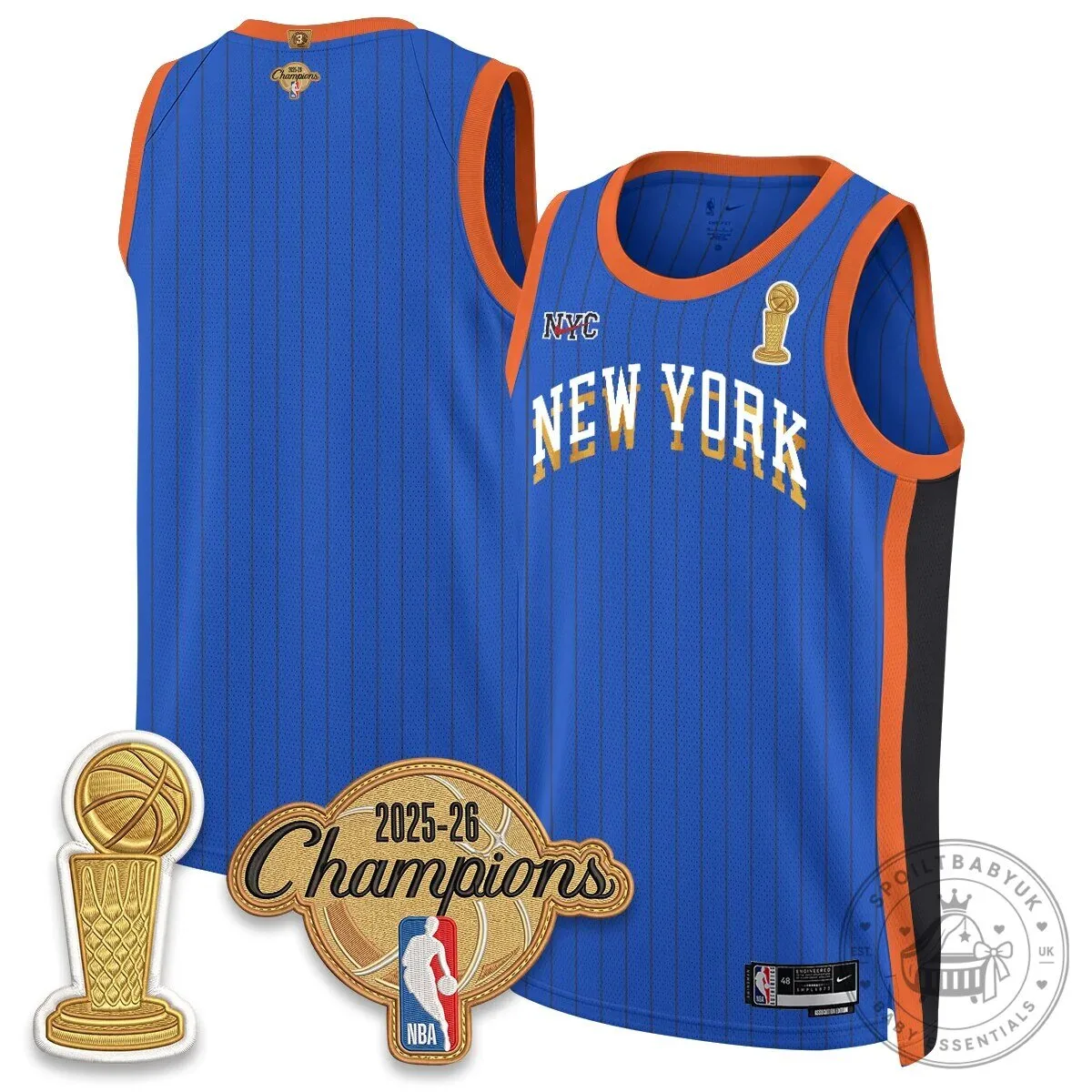 Jalen Brunson New York Knicks 2025-26 Champions Blue Basketball Jersey 83 Jalen Brunson New York Knicks 2025-26 Champions Blue Basketball Jersey