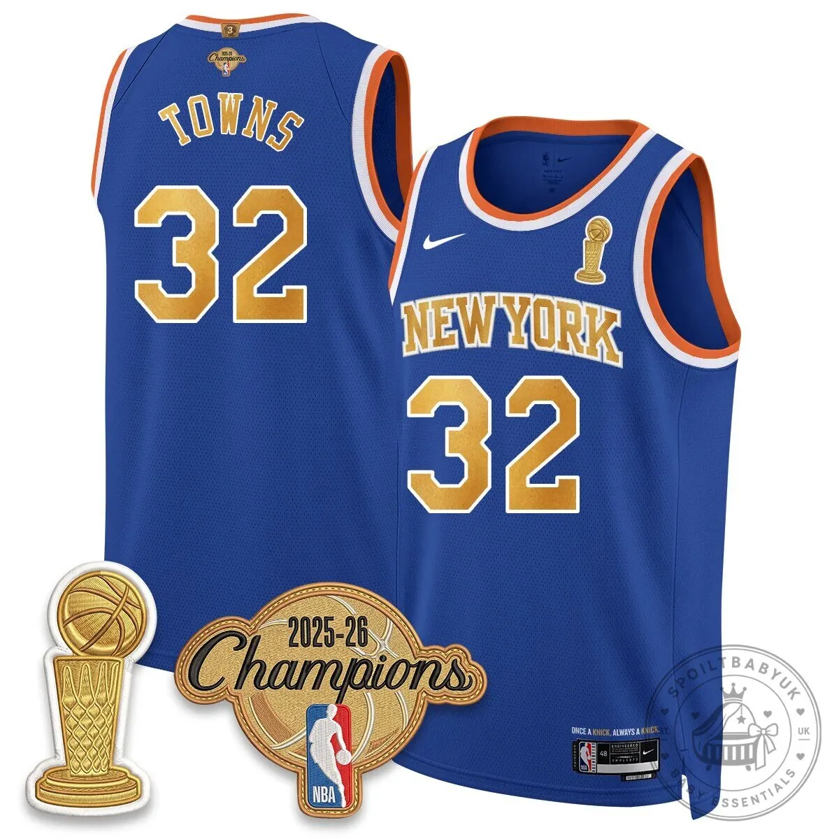 Jalen Brunson New York Knicks 2025-26 Champions Blue Basketball Jersey 84 Jalen Brunson New York Knicks 2025-26 Champions Blue Basketball Jersey