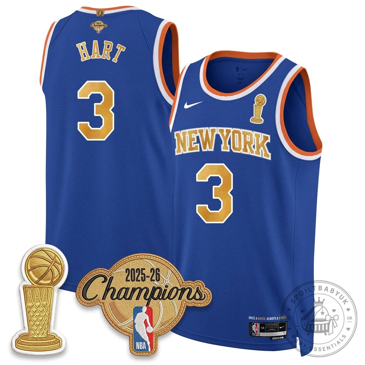 Jalen Brunson New York Knicks 2025-26 Champions Blue Basketball Jersey 87 Jalen Brunson New York Knicks 2025-26 Champions Blue Basketball Jersey