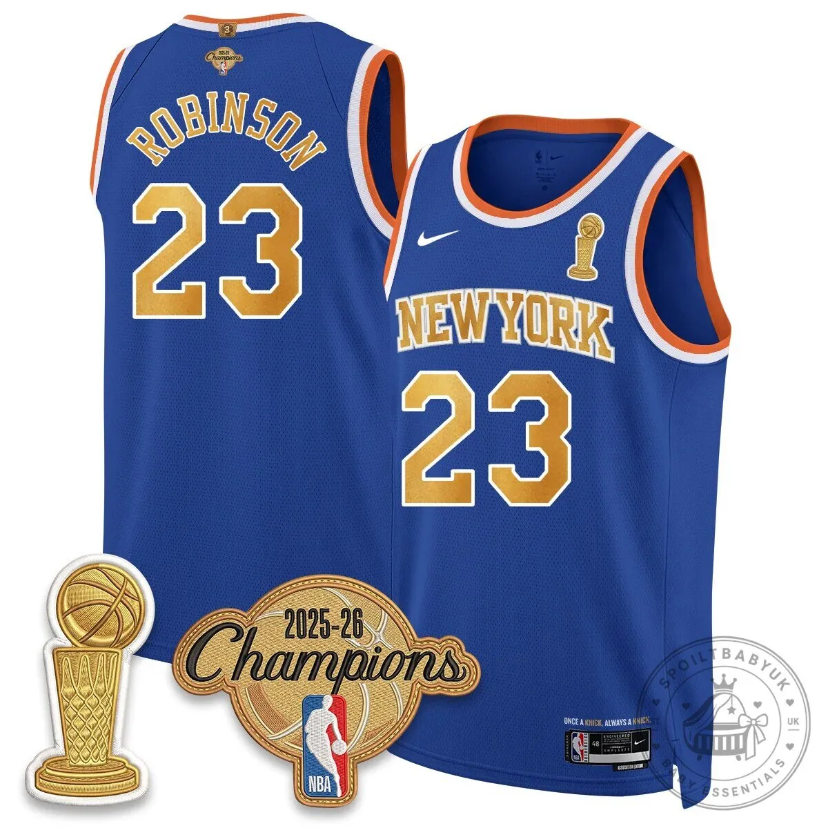Jalen Brunson New York Knicks 2025-26 Champions Blue Basketball Jersey 88 Jalen Brunson New York Knicks 2025-26 Champions Blue Basketball Jersey