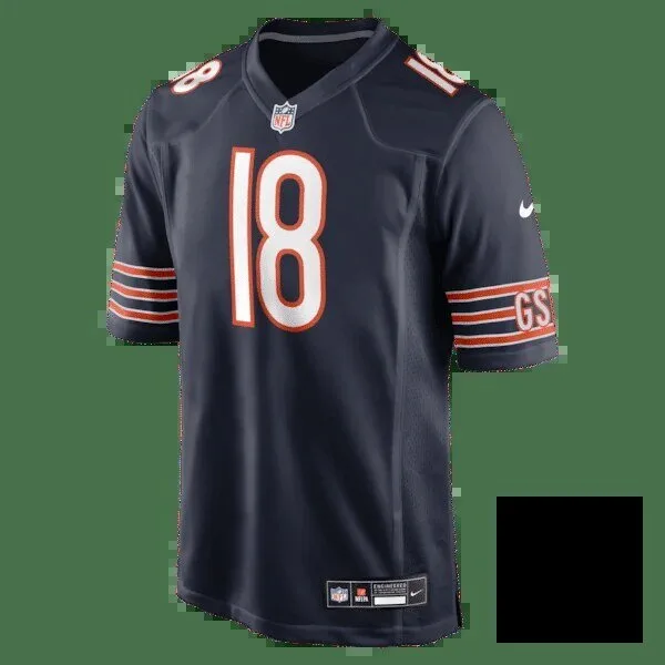 Caleb Williams Chicago Bears Navy Blue Football Jersey Number 18 17 Caleb Williams Chicago Bears Navy Blue Football Jersey Number 18