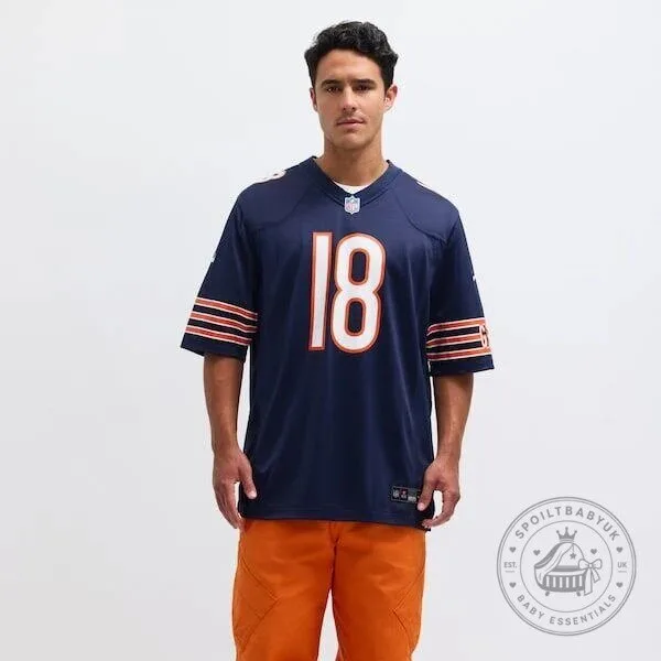 Caleb Williams Chicago Bears Navy Blue Football Jersey Number 18 19 Caleb Williams Chicago Bears Navy Blue Football Jersey Number 18