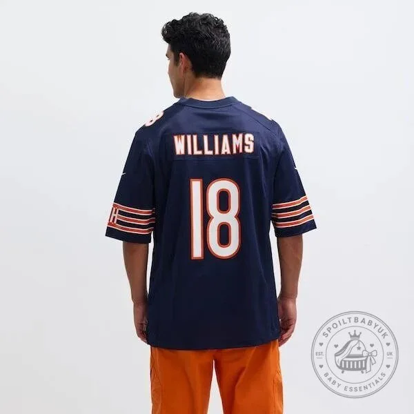 Caleb Williams Chicago Bears Navy Blue Football Jersey Number 18 20 Caleb Williams Chicago Bears Navy Blue Football Jersey Number 18