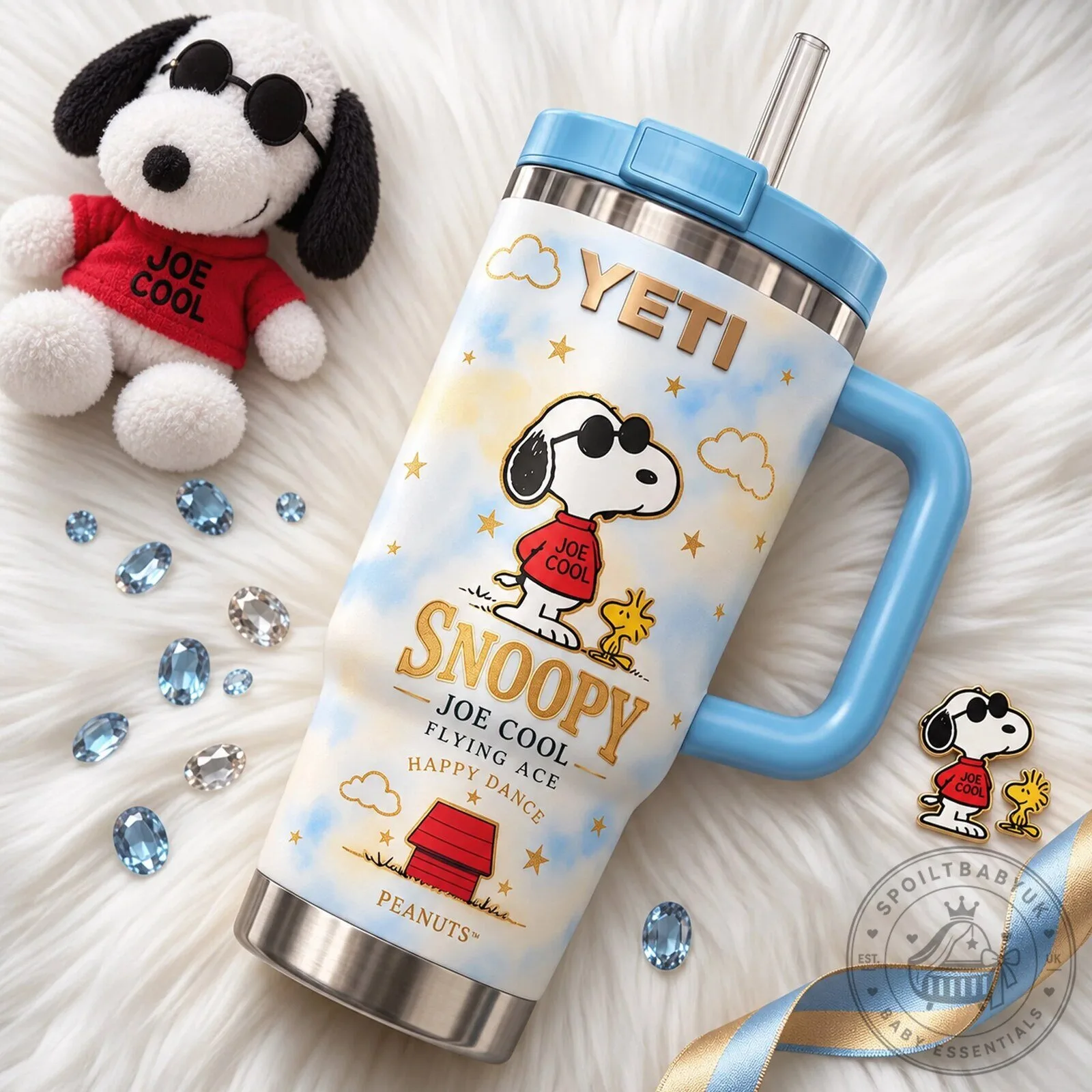 Snoopy Joe Cool Flying Ace Happy Dance Insulated Tumbler with Handle 8 Snoopy Joe Cool Flying Ace Happy Dance Insulated Tumbler with Handle