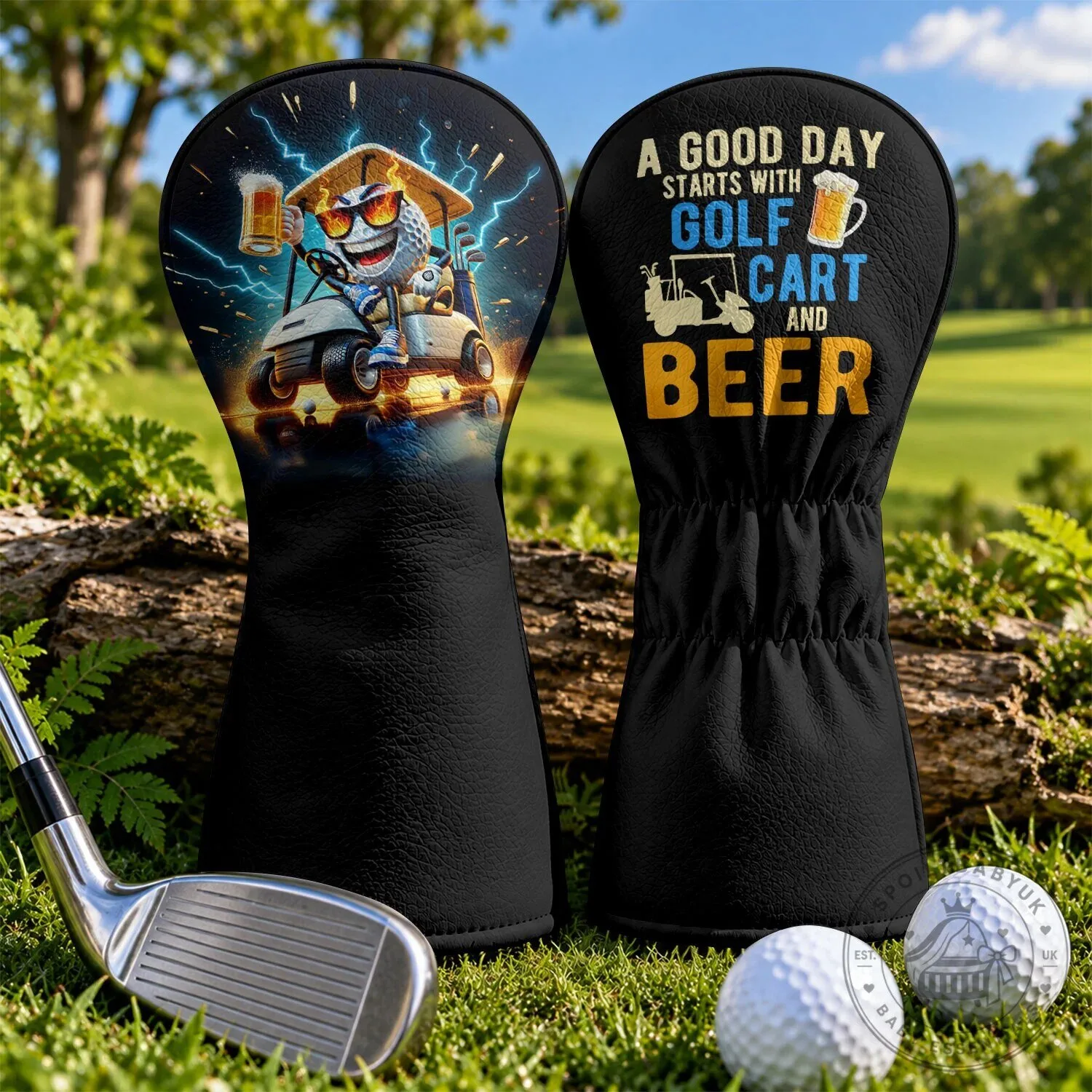 Funny Golf Cart and Beer Golf Club Head Cover, Golfer Gift Idea 8 Funny Golf Cart and Beer Golf Club Head Cover, Golfer Gift Idea