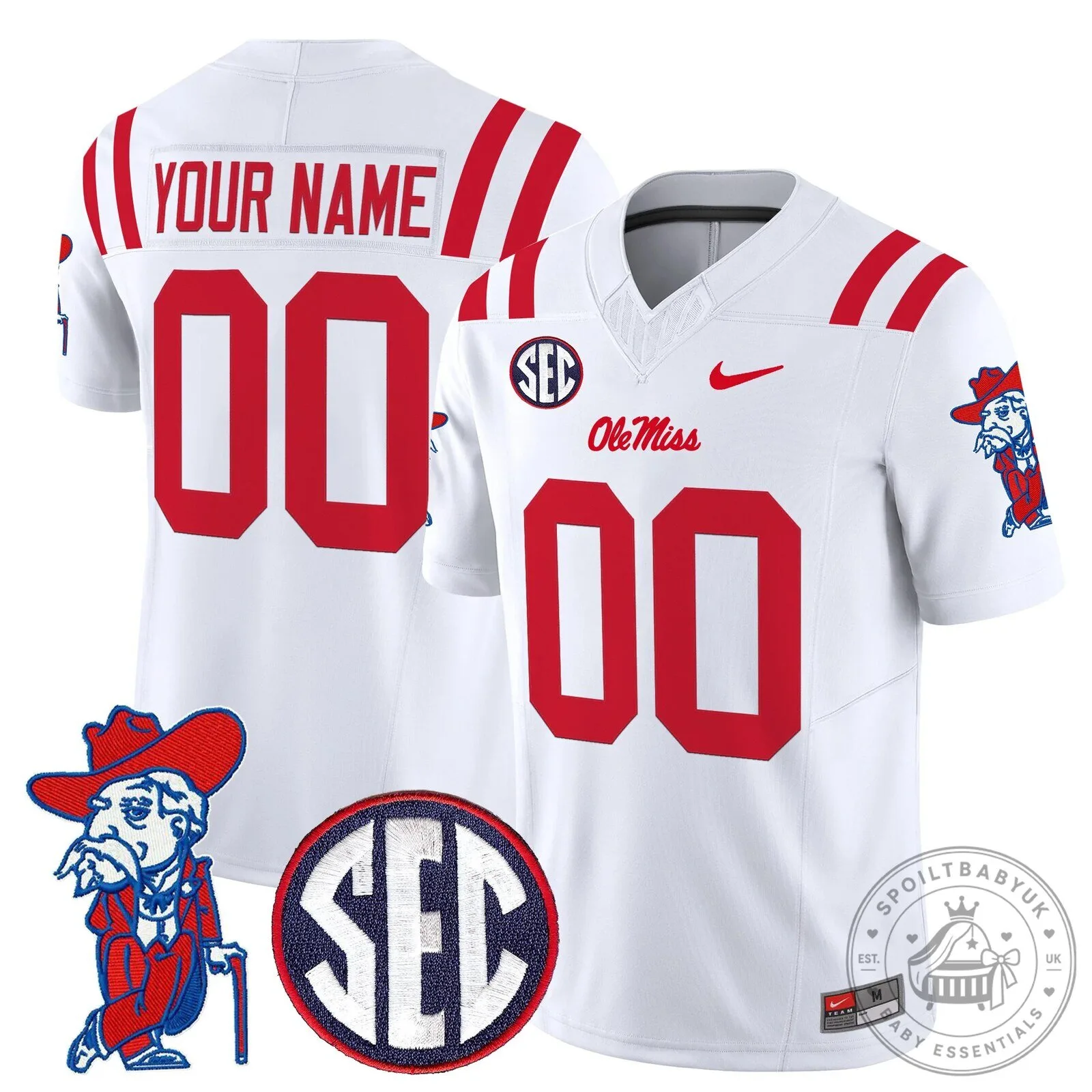 Ole Miss Rebels Football Team Custom Name and Number Red Fan Jersey 12 Ole Miss Rebels Football Team Custom Name and Number Red Fan Jersey