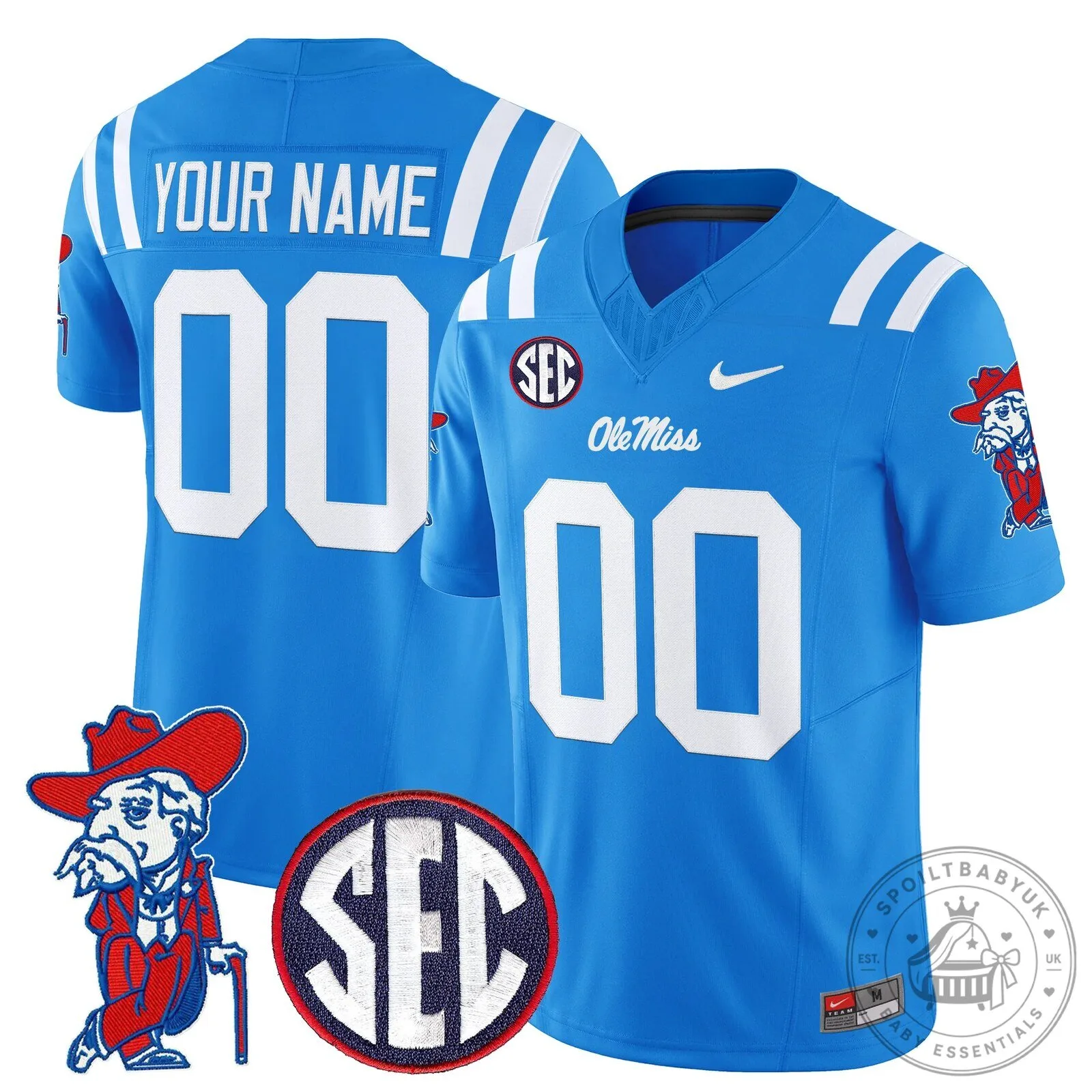 Ole Miss Rebels Football Team Custom Name and Number Red Fan Jersey 13 Ole Miss Rebels Football Team Custom Name and Number Red Fan Jersey