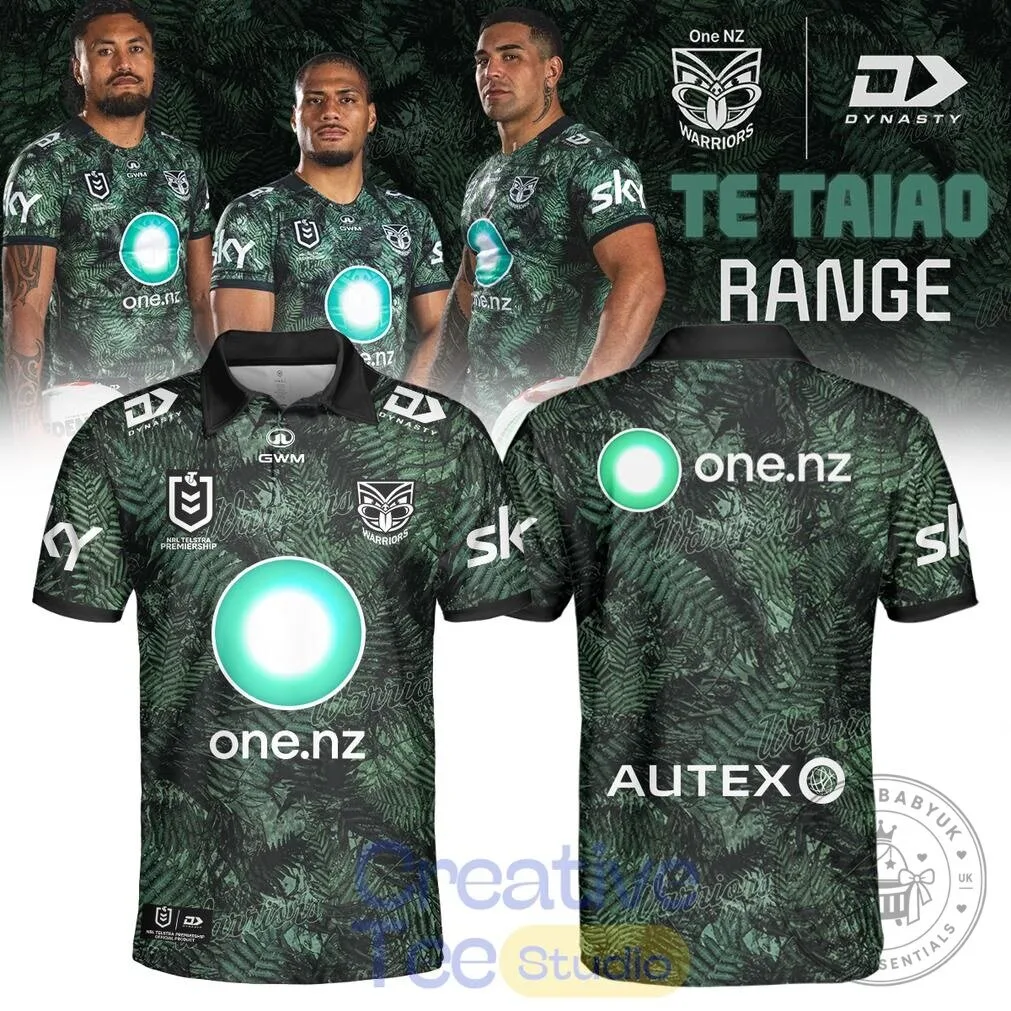 New Zealand Warriors 2026 Te Taiao Range Edition Rugby League Polo Shirt