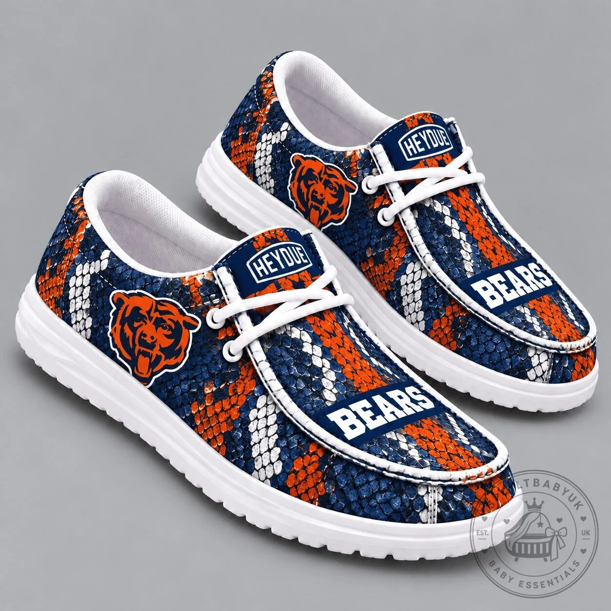 Chicago Bears NFL Team Logo Exotic Snakeskin Pattern Casual Loafers Shoes
