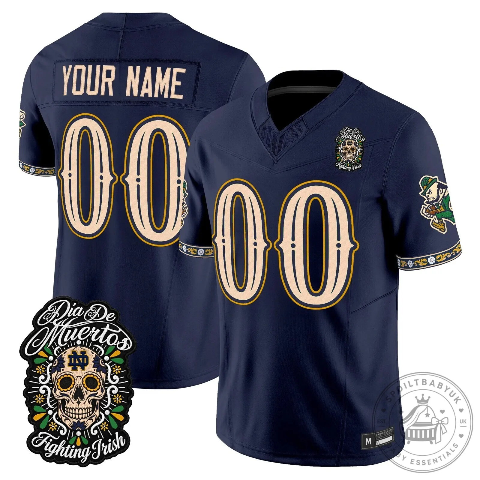 Dia de los Muertos Custom Football Jersey for Fighting Irish of Notre Dame